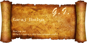 Garaj Ibolya névjegykártya